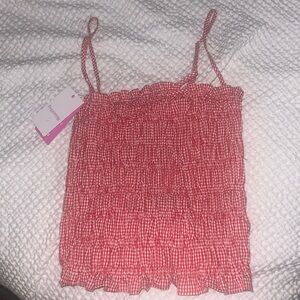 Red Gingham top with bow